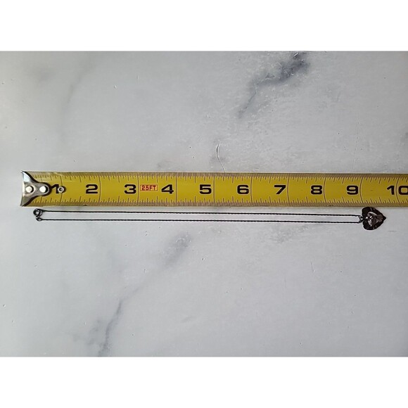 925 Sterling Silver Open Heart Angel Pendant Necklace Vintage - Picture 9 of 10